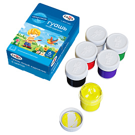 Гуашь Гамма Юный художник 6 цветов по 17.5 мл фото Гуашь Гамма Юный художник 6 цветов по 17.5 мл