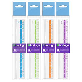 Линейка 15см Berlingo "Color", пластиковая, прозрачная