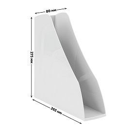 Лоток для бумаг вертикальный СТАММ "Вектор", белый, ширина 80мм фото Лоток для бумаг вертикальный СТАММ "Вектор", белый, ширина 80мм