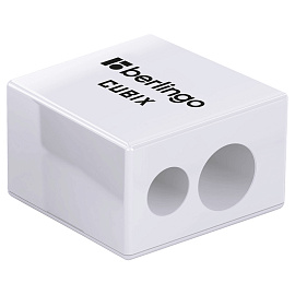 Точилка пластиковая Berlingo "Cubix" 2 отверстия, контейнер, ассорти фото Точилка пластиковая Berlingo "Cubix" 2 отверстия, контейнер, ассорти