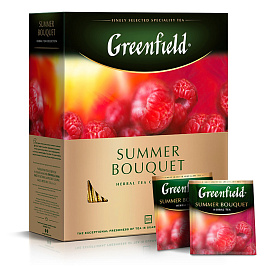 Чай ягодный фруктовый Greenfield Summer Bouquet 100 пакетиков (малина)