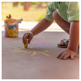 Мел цветной JOVI (Испания), набор 20 шт., для рисования на асфальте, круглый, пластиковое ведро, 1130
