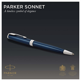 Ручка шариковая Parker "Sonnet Subtle Blue CT" черная, 1,0мм, поворот., подарочная упаковка