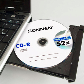 Диск CD-R SONNEN 700 Mb 52x Bulk (термоусадка без шпиля), КОМПЛЕКТ 50 шт., 512571