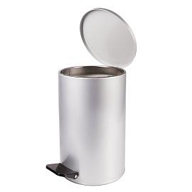 Ведро мусорное 10 л оцинкованная сталь с педалью с крышкой серое (31x20x20 см)