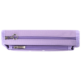 Пенал мягкий ЮНЛАНДИЯ, 2 отделения, полиэстер, "Heart", фиолетовый, 21х6х9 см, 270259