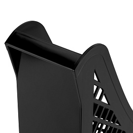 Лоток вертикальный для бумаг BRAUBERG ECO, 240х80х290 мм, сетчатый, черный, 239014