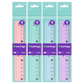 Линейка 15см Berlingo "Instinct", пластиковая, ассорти, европодвес