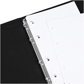 Тетрадь на кольцах А5, 80л., BG, обл. ПВХ, черный