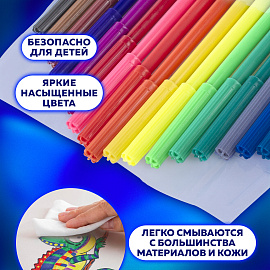 Фломастеры ПИФАГОР, 18 цветов, вентилируемый колпачок, 151091