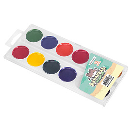 Краски акварельные BRAUBERG "МИЛЫЕ КОТЫ", медовые, 12 цветов, круглые кюветы, 192685