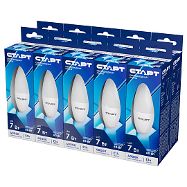 Лампа светодиодная Старт Eco C 7Вт E14 4200К 560Лм 240В LEDCandleE14 7W42