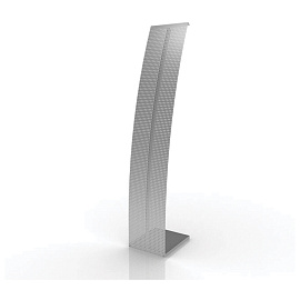 Буклетница для рекламных буклетов напольная Комус Парус-1 перфорированная (1600x302x360 мм)