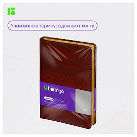Ежедневник недатированный, А5, 160л., кожзам, Berlingo "xGold", зол. срез, коричневый
