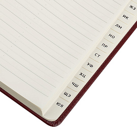 Телефонная книга А5, 80л., кожзам, BG "Nebraska. Dark red", с вырубкой