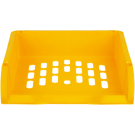 Лоток для бумаг горизонтальный СТАММ "Лидер", жёлтый