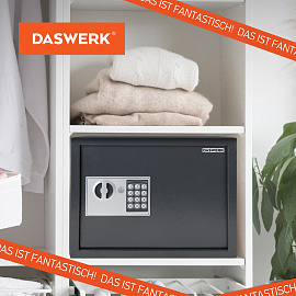 Сейф мебельный DASWERK SC-300EL (300х380х300 мм), электронный замок, графит, 291346
