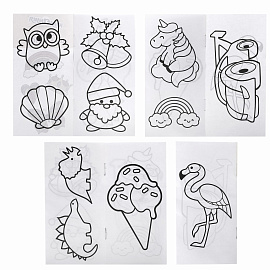 Краски витражные ЮНЛАНДИЯ "НЕОНЧИКИ", 5 цветов светящихся в темноте + 1 черный, 20 мл, шаблоны, 191760