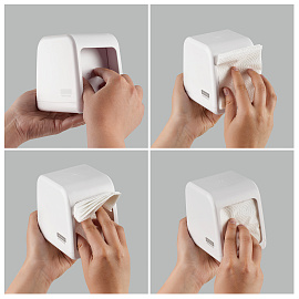 Диспенсер для салфеток настольный OfficeClean Professional, ABS-пластик, белый