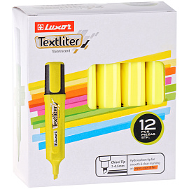 Текстовыделитель Luxor "Textliter" желтый, 1-4,5мм