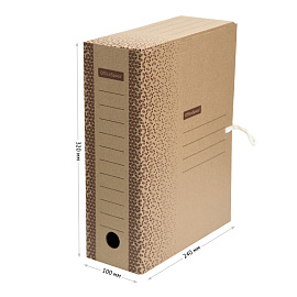 Папка архивная с завязками OfficeSpace "Standard" плотная, микрогофрокартон, 100мм, бурый, 900л.