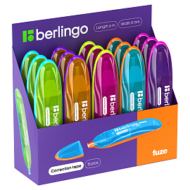 Корректирующая лента Berlingo "Fuze" 5мм*6м фото Корректирующая лента Berlingo "Fuze" 5мм*6м