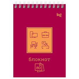 Блокнот А6 80л. на гребне BG "Моноколор с удобством