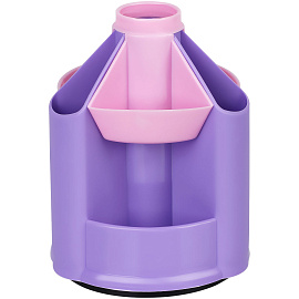 Настольная подставка СТАММ "Mini Desk", пластиковая, вращающаяся, фиолетовый/розовый фото Настольная подставка СТАММ "Mini Desk", пластиковая, вращающаяся, фиолетовый/розовый