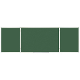 Доска магнитно-меловая OfficeSpace, трехсекционная, 300*100/100*75*2, алюминиевая рамка