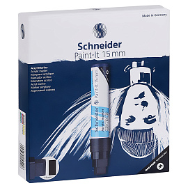 Маркер акриловый Schneider "Paint-It 330" 15мм, прямоугольный, синий фото Маркер акриловый Schneider "Paint-It 330" 15мм, прямоугольный, синий