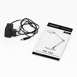 Настольная лампа / светильник SONNEN PH-104, на подставке, LED, 8 Вт, металлический корпус, черный, 236690