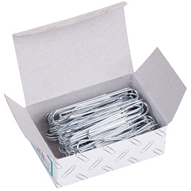 Скрепки 50мм, OfficeSpace, 50шт., оцинкованные, карт. упаковка фото Скрепки 50мм, OfficeSpace, 50шт., оцинкованные, карт. упаковка