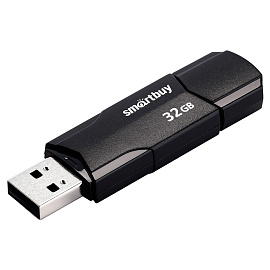 Флеш-диск 32GB SMARTBUY Clue USB 2.0, черный, SB32GBCLU-K
