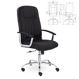 Кресло офисное "Бостон", CH-277, хром, ткань, черный (М-16) фото Кресло офисное "Бостон", CH-277, хром, ткань, черный (М-16)