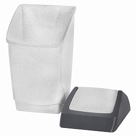 Ведро для мусора с крышкой-вертушкой М-пластика Хапс 15 л пластик серое/чёрное (46x26х25 см)