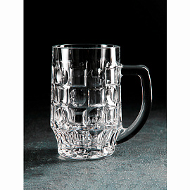 Кружка для пива с ручкой, 500 мл, КОМПЛЕКТ 2 штуки, фактурное стекло, PASABAHCE "ПАБ", фирменная подарочная упаковка, 55289