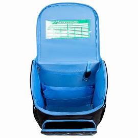 Ранец ПИФАГОР BASIC, 1 отделение, 3 кармана, эргономичная спинка, "Angry shark", 35х28х18 см, 272044