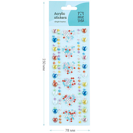 Наклейки акриловые MESHU "Bright hearts", 25*7,8см, стразы, 426 наклеек, инд. уп., европодвес фото Наклейки акриловые MESHU "Bright hearts", 25*7,8см, стразы, 426 наклеек, инд. уп., европодвес