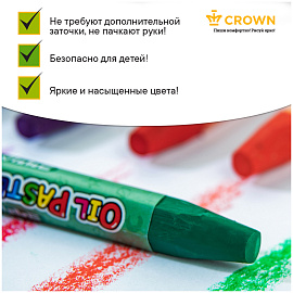 Пастель масляная Crown "ArtStory", 24 цвета, пласт. упаковка