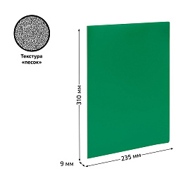 Папка с 10 вкладышами СТАММ А4, 9мм, 500мкм, пластик, зеленая фото Папка с 10 вкладышами СТАММ А4, 9мм, 500мкм, пластик, зеленая