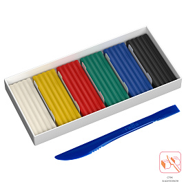 Пластилин Гамма "Юный художник" NEW, 06 цветов, 84г, со стеком, картон. упаковка фото Пластилин Гамма "Юный художник" NEW, 06 цветов, 84г, со стеком, картон. упаковка