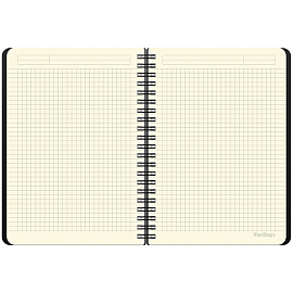 Бизнес-тетрадь А5+, 80л., Berlingo "Steel&Style", клетка, на гребне, 80г/м2, пластик. (полифом) обложка, линейка-закладка, серебристый металлик