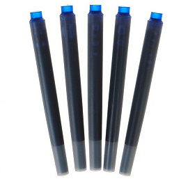 Картриджи чернильные для перьевой ручки Parker синие (5 штук в упаковке, артикул производителя 1950384)