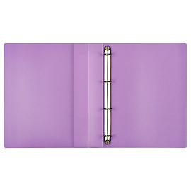 Папка на 4 кольцах СТАММ "Кристалл" А4, 40мм, 700мкм, пластик, фиолетовая