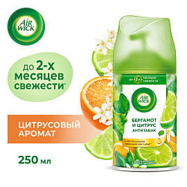 Сменный баллон 250 мл, AIRWICK "Анти-табак. Апельс/бергамот", для автоматических освежителей, универсальный, 224392 фото Сменный баллон 250 мл, AIRWICK "Анти-табак. Апельс/бергамот", для автоматических освежителей, универсальный, 224392