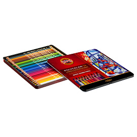 Карандаши цветные художественные классические Koh-i-Noor Polycolor 24 карандаша 24 цвета шестигранные (3824024002PL)