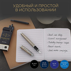 Картриджи чернильные для перьевой ручки Parker синие (5 штук в упаковке, артикул производителя 1950384)