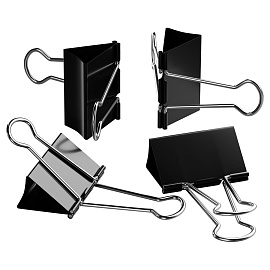 Зажимы для бумаг 51мм, Berlingo, 12шт., черные, картонная коробка