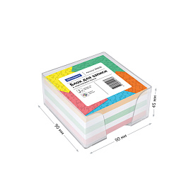 Блок для записей OfficeSpace 9*9*4,5см, пластиковый бокс, цветной