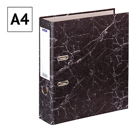 Папка-регистратор OfficeSpace, 70мм, мрамор, черная фото Папка-регистратор OfficeSpace, 70мм, мрамор, черная